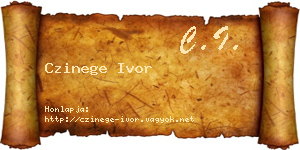 Czinege Ivor névjegykártya